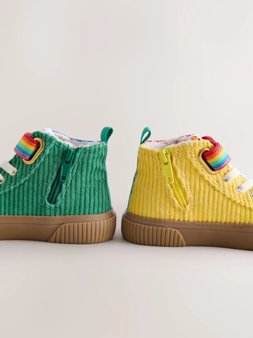 Regenboogprint - Little Bird by Jools Oliver Corduroy Borg Lined Hi-Top Trainers
