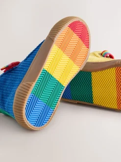 Regenboogprint - Little Bird by Jools Oliver Corduroy Borg Lined Hi-Top Trainers