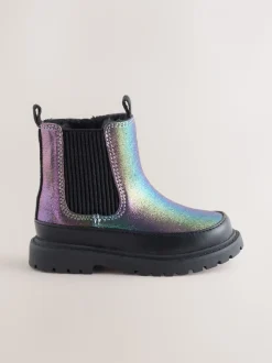 Regenboogprint - Wijde Chelsea enkellaars