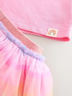 Regenboog/roze - Set van top en tutu-rok (3mnd-7jr)