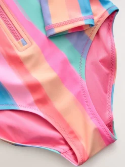Regenboogstrepen - Long Sleeve Sunsafe Swimsuit (3mths-16yrs)