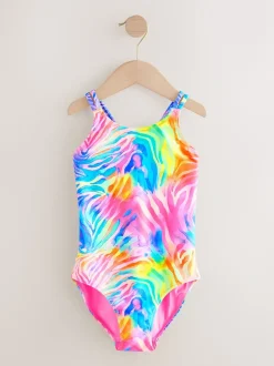 Regenboogzebra - Badpak met dubbele bandjes (3-16jr)
