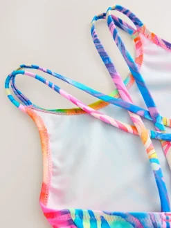 Regenboogzebra - Badpak met dubbele bandjes (3-16jr)