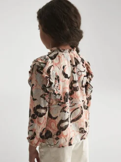 Reiss Angelica blouse met print en ruche