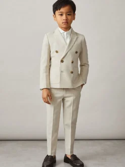 Reiss Belmont J Double-Breasted Textured Blazer With Wool