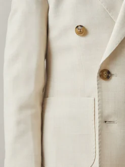 Reiss Belmont J Double-Breasted Textured Blazer With Wool