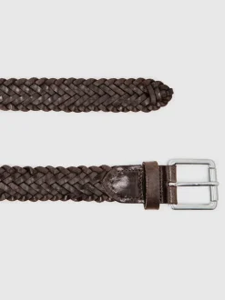 Reiss Carlton Leather Woven Belt