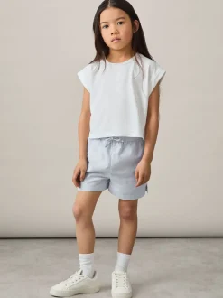 Reiss Cleo katoen-linnen short met trekkoord