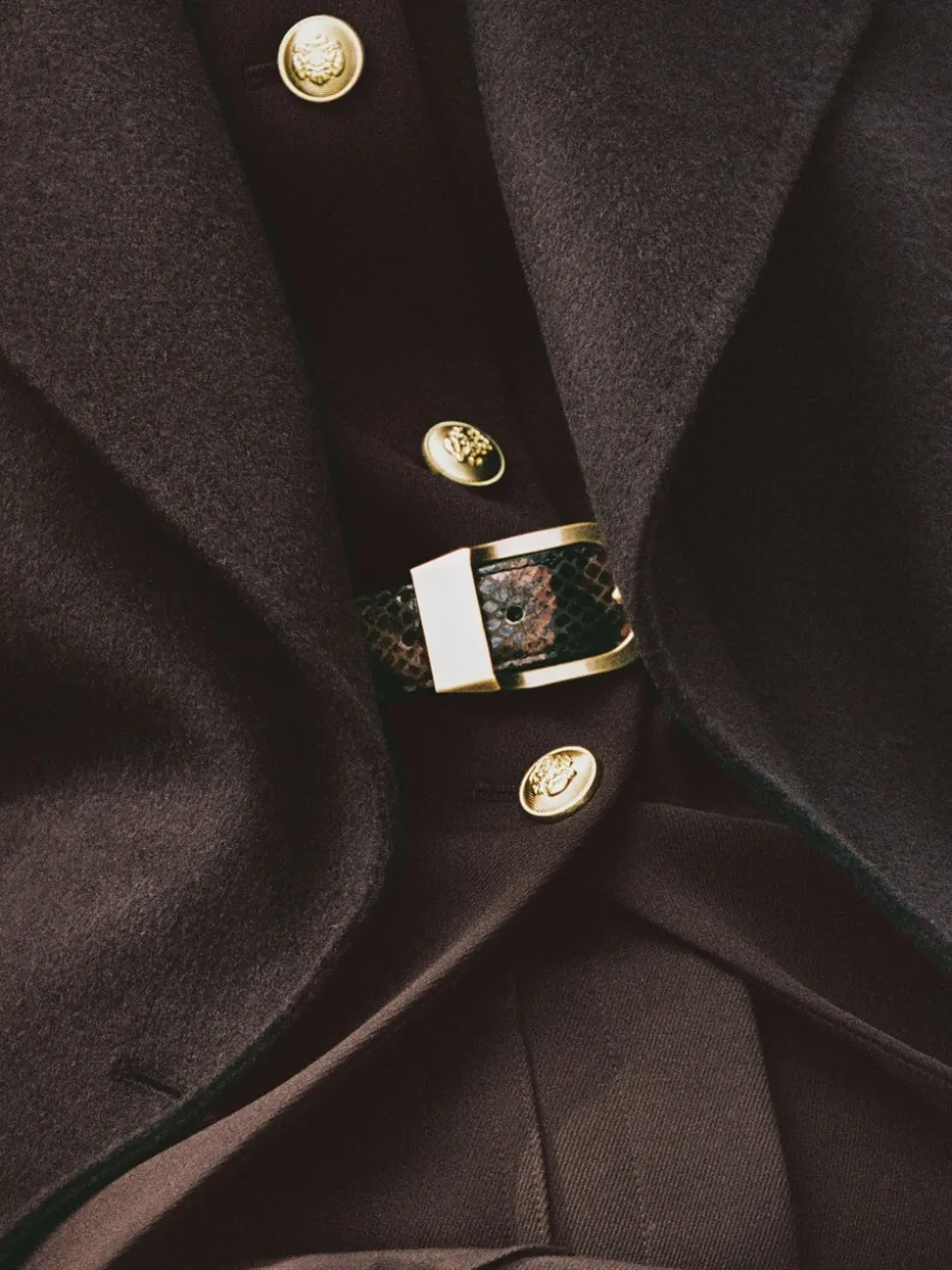 Reiss Hazel Leren Riem met Gebogen Gesp