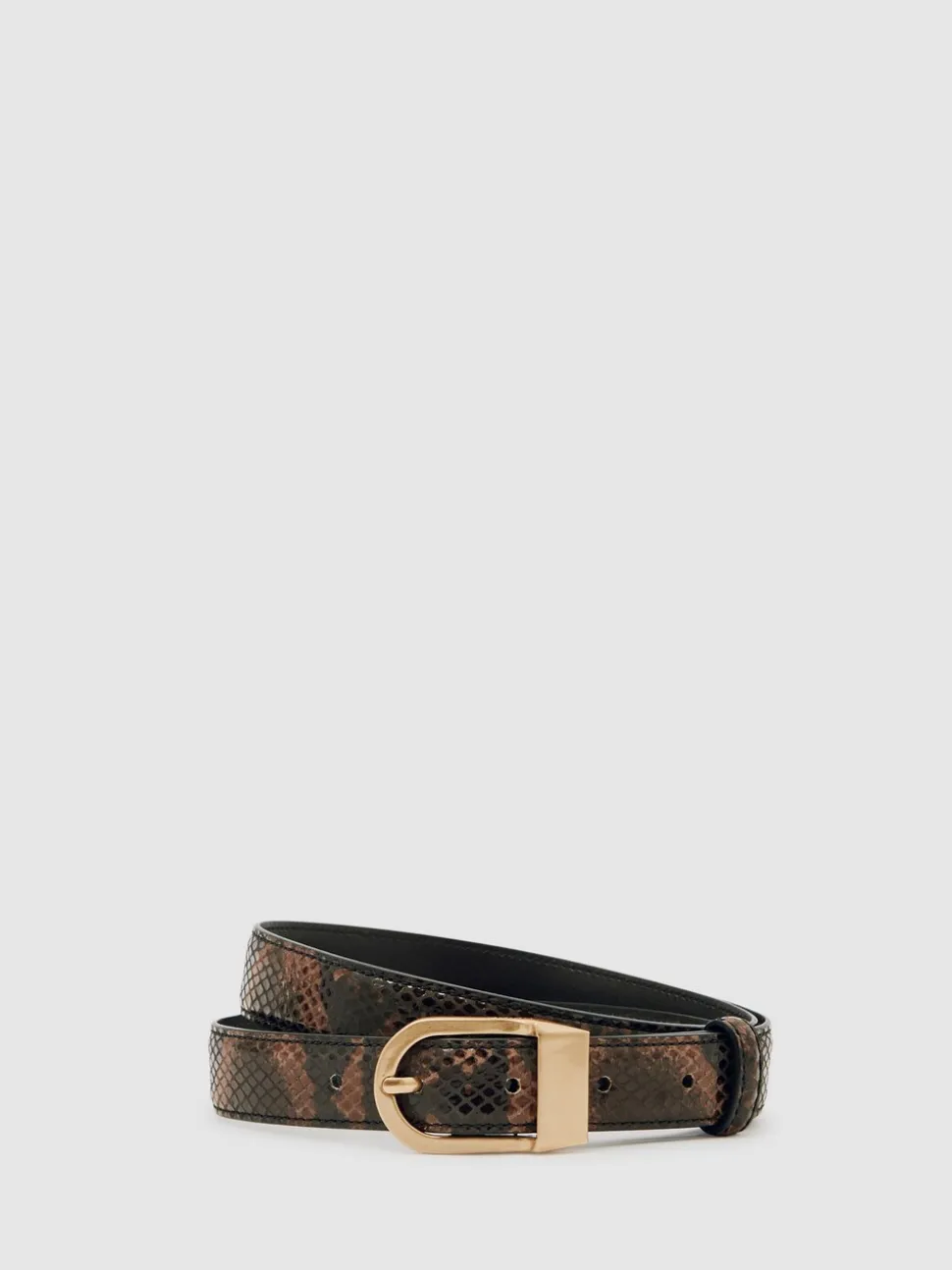 Reiss Hazel Leren Riem met Gebogen Gesp