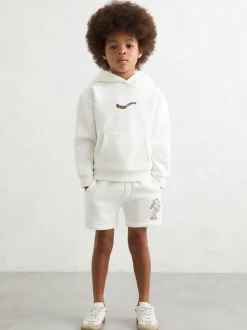 Reiss Kayo Cotton Blend Palm Embroidered Shorts
