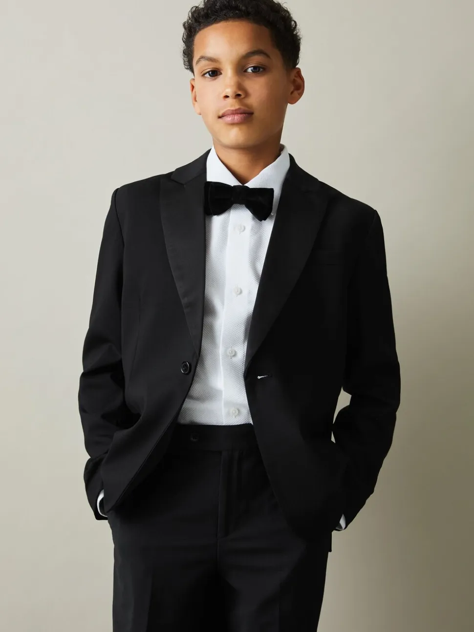 Reiss Knightsbridge Single-Breasted Tuxedo Blazer Wool-Blend
