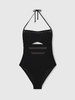 Reiss Luna Underwired Bandeau Cut-Out Swimsuit