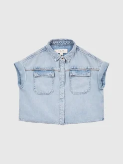 Reiss Sandie crop top van denim