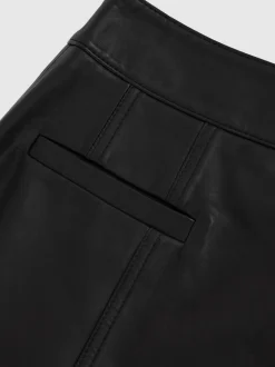 Reiss Seema Leather Welt Pocket Mini Skirt
