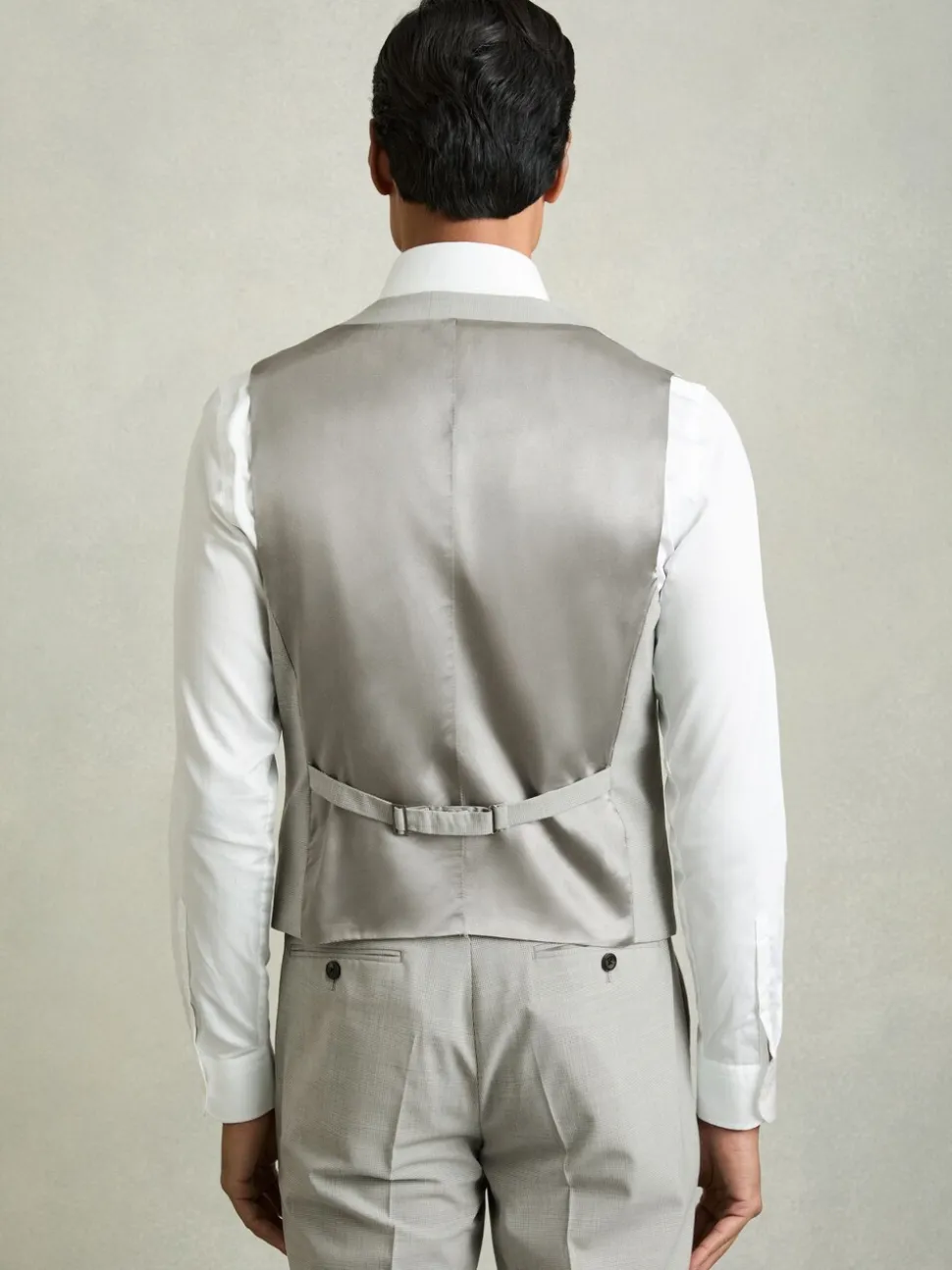 Reiss Slice Puppytooth-Check Suit Waistcoat Wool-Blend