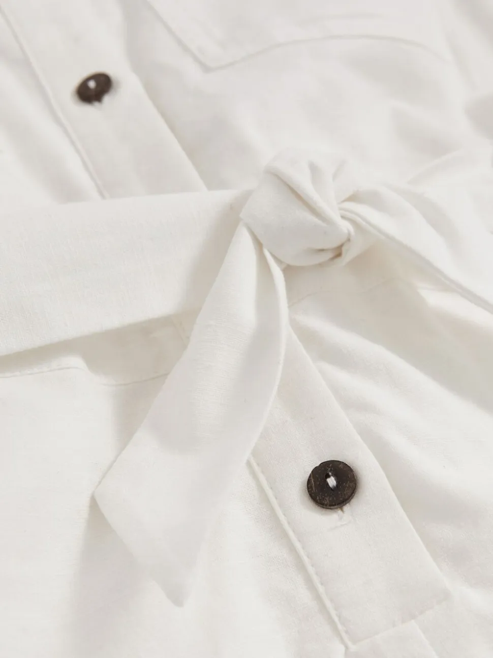 Reiss Zoe playsuit van katoen-linnen met riem