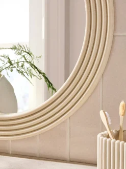 Resin Ribbed Round Wall Mirror