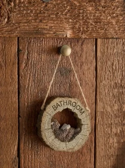Reversable Hanging Bathroom Sign