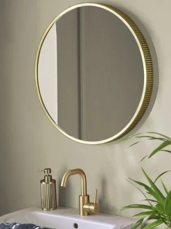 Rib Round Bathroom Wall Mirror