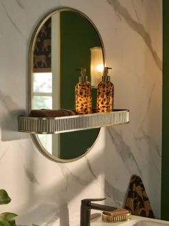 Rib Shelf Bathroom Wall Mirror