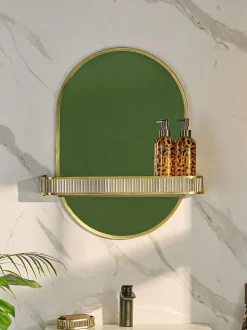 Rib Shelf Bathroom Wall Mirror