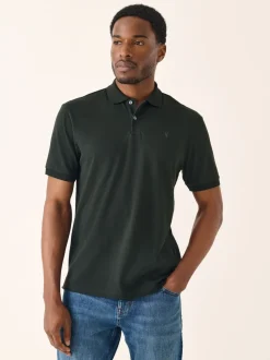 Rijk olijfgroen - Slim Fit - Piqué poloshirt met korte mouwen