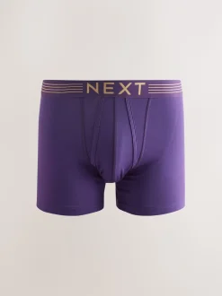Rijke marineblauw/paars/oranje - Verpakking van 10 - Boxershorts met A-voorkant