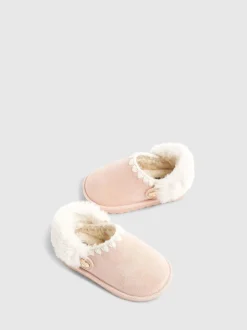 River Island Fur Strap Whipstch Slippers