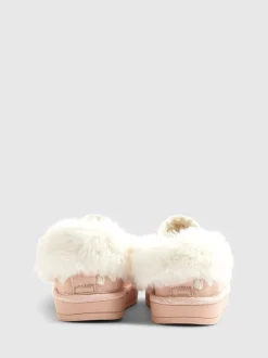 River Island Fur Strap Whipstch Slippers
