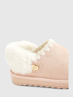 River Island Fur Strap Whipstch Slippers