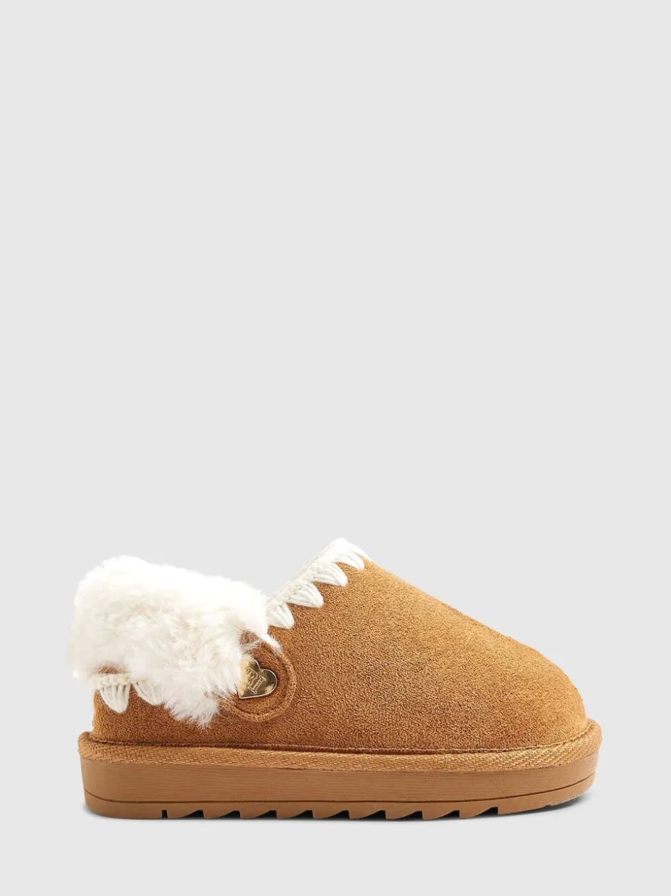 River Island Fur Strap Whipstch Slippers