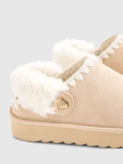 River Island Fur Strap Whipstch Slippers