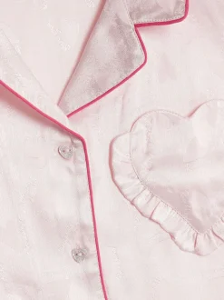River Island Girls Satin Shirt & Short Pyjamas Set