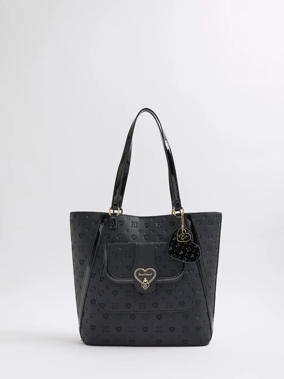 River Island Heart Lock Pocket Shopper Bag