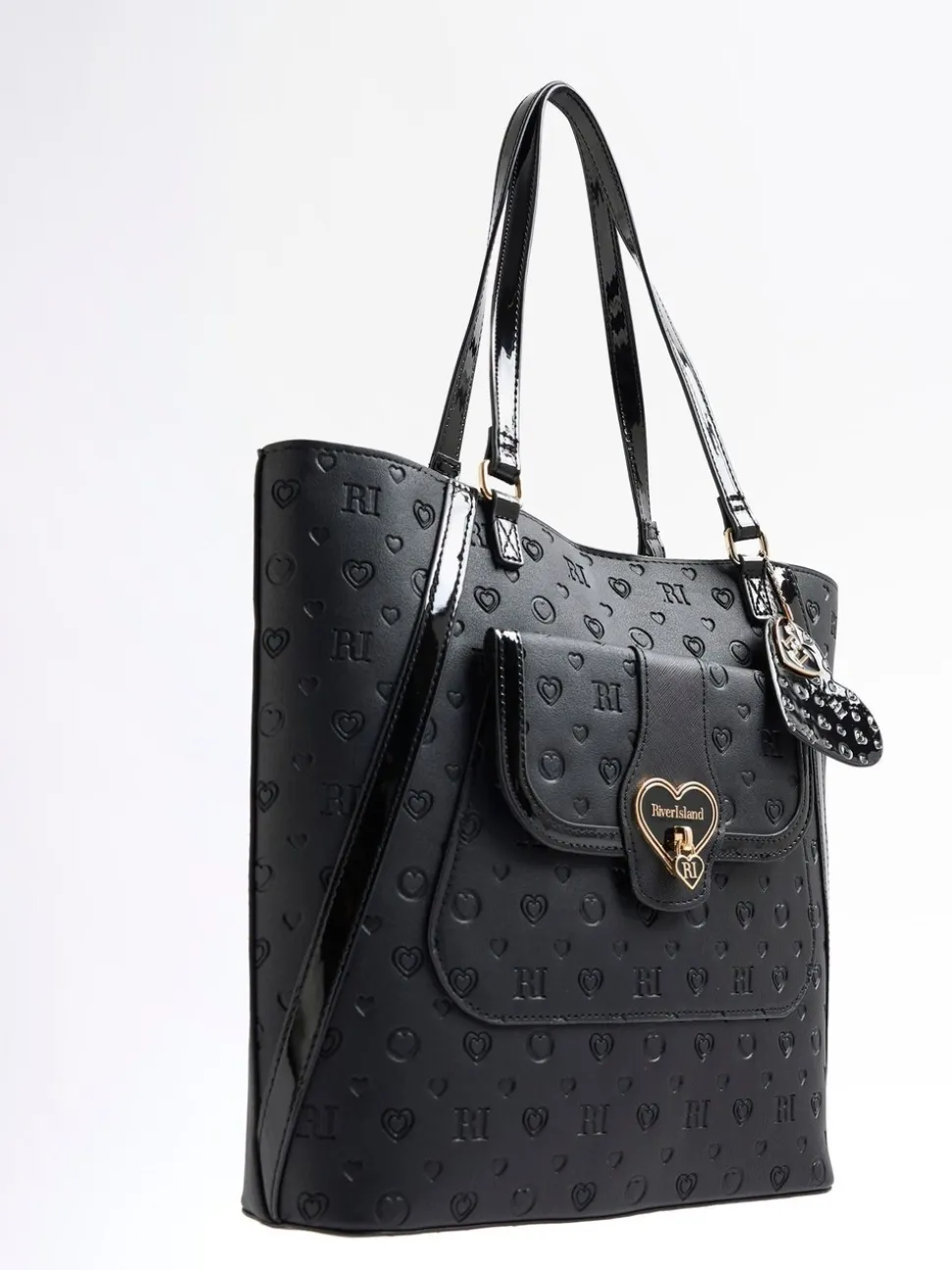 River Island Heart Lock Pocket Shopper Bag