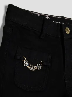 River Island Key Chain Pocket Flare Jeans