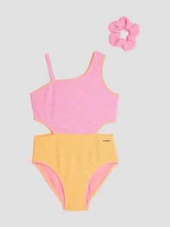 River Island Meisjesbadpak met bloktextuur