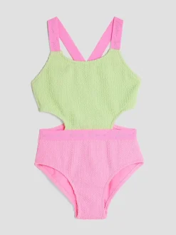 River Island meisjesbadpak met elastische kleurblokken
