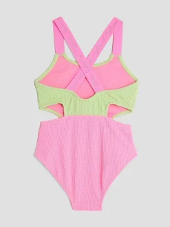 River Island meisjesbadpak met elastische kleurblokken