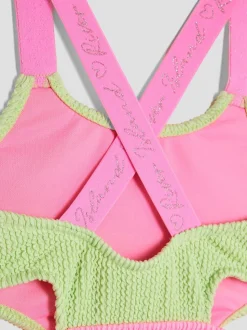 River Island meisjesbadpak met elastische kleurblokken