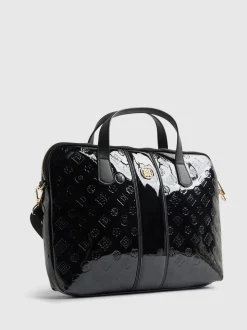 River Island Patent Monogram Laptop Case Bag
