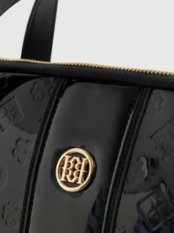 River Island Patent Monogram Laptop Case Bag