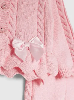 River Island Peplum Knitted Bow Cardigan and Legging Set