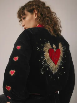 Rockett St George fluwelen bomberjack met borduursels