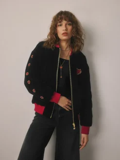 Rockett St George fluwelen bomberjack met borduursels
