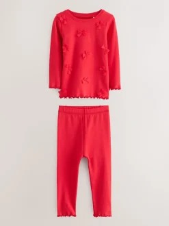 Rode strik/Hart - Verpakking van 3 knusse pyjama's (9 mnd-16 jr)