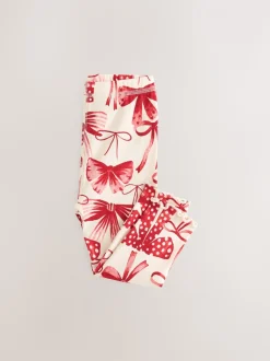 Rode strik/Hart - Verpakking van 3 knusse pyjama's (9 mnd-16 jr)