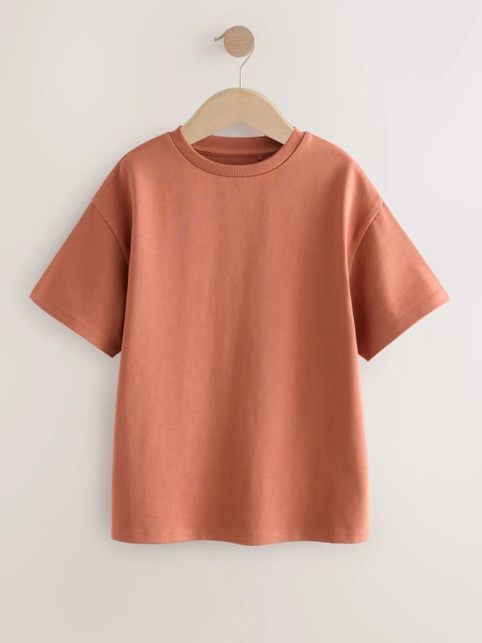 Roestbruin - Oversized zwaargewicht 100% katoenen T-shirt (3-16jaar)