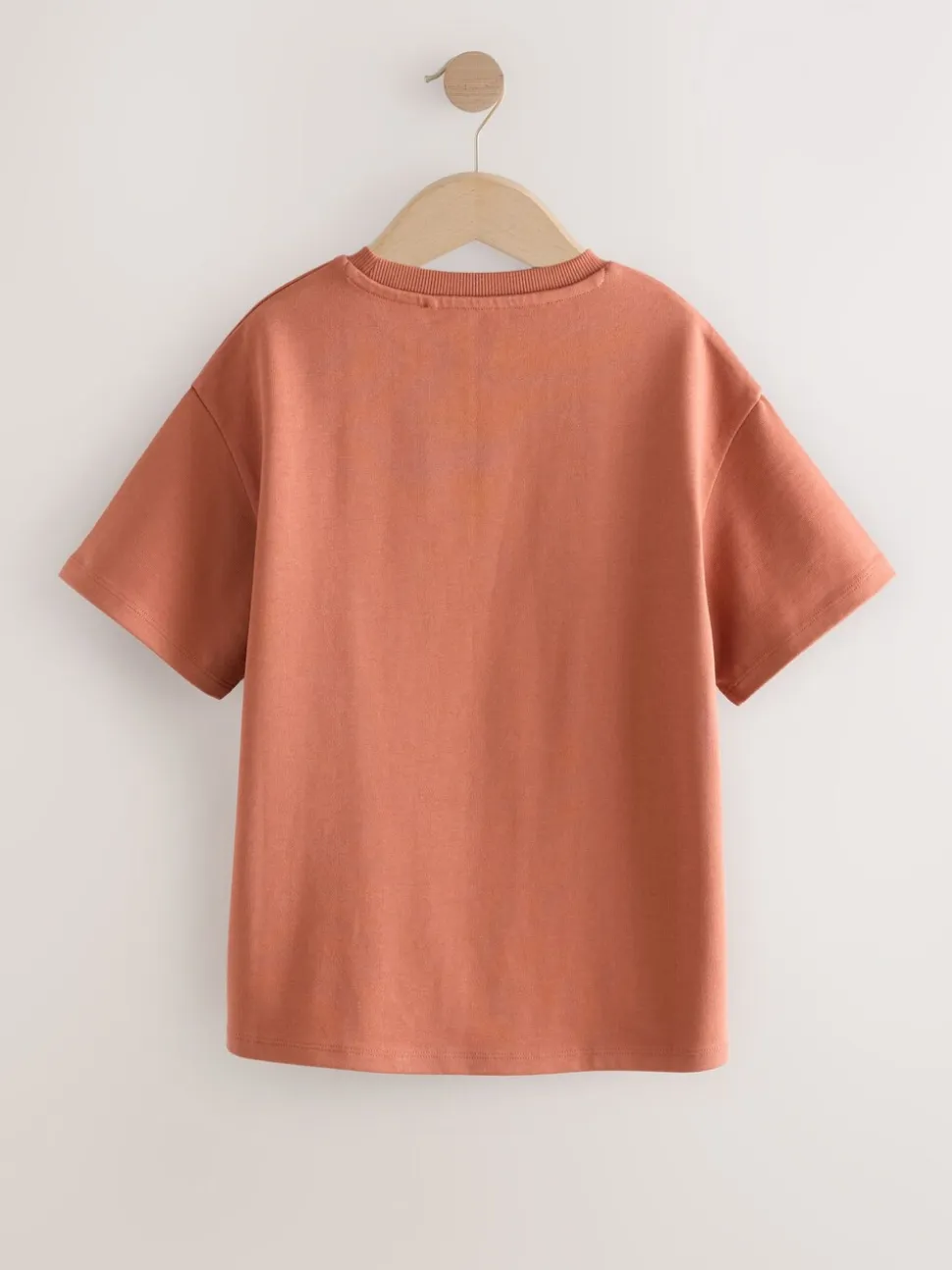 Roestbruin - Oversized zwaargewicht 100% katoenen T-shirt (3-16jaar)
